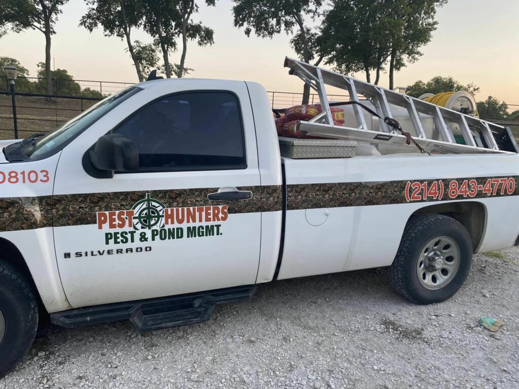 Pest Hunters Pest Control and Pond Management Truck Located in Texas